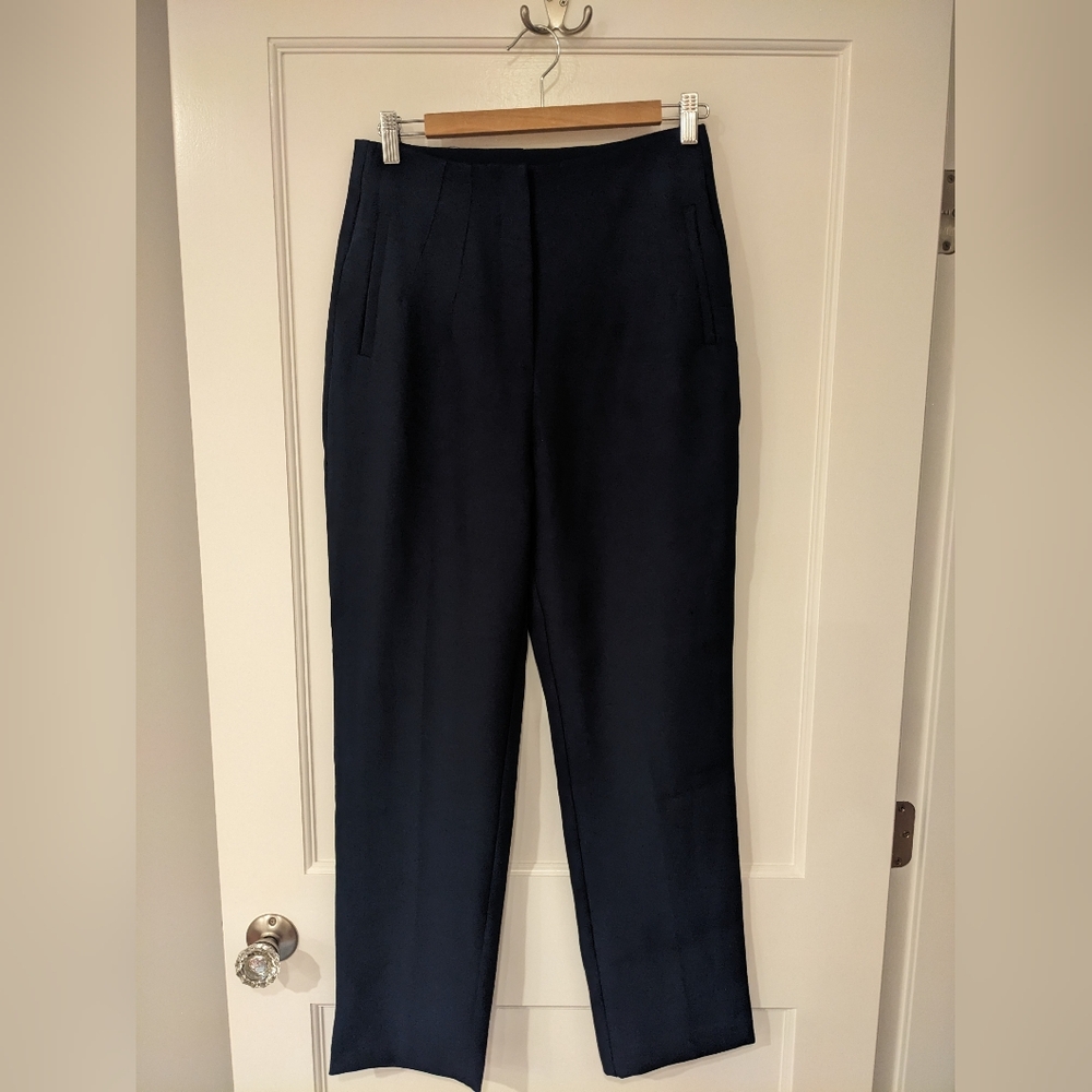 Lulu's straight leg navy polyester/spandex pants